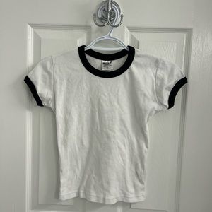 Black-Cuffed White Tee